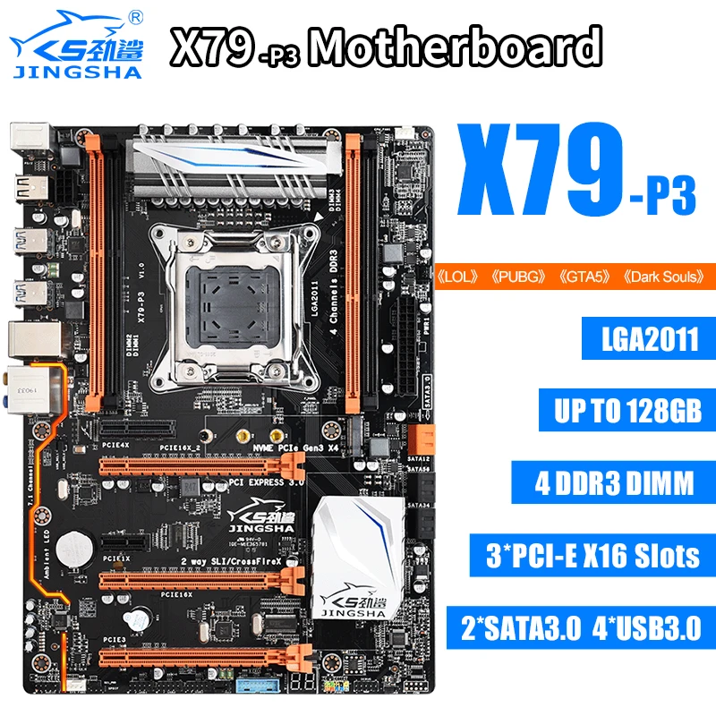 Материнская плата JINGSHA X79 P3 материнская LGA2011 CPU MATX USB3.0 SATA3 PCI E NVME M.2 SSD LGA 2011 4 канала DDR3