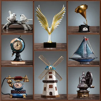 

Multistyle Nostalgic Vintage Furniture Resin Figurines Crafts Home Decoration Ornament MIniature Model Market Showcase Prop Gift