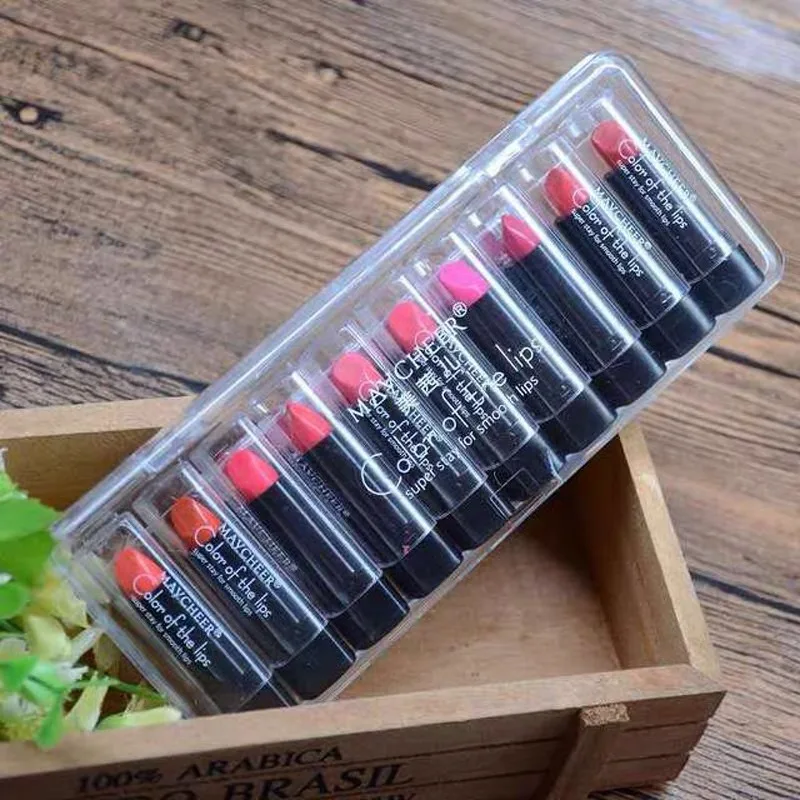 10Colors Lip Gloss Palette Comestic Plate With Brush Long Lasting Makeup Glitter Moisture Lipstick | Красота и здоровье