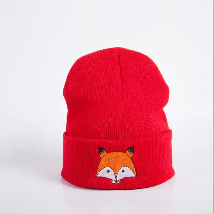 Модные зимние шляпы для женщин Billie Eilish Beanie Hat, однотонная шапочка, зимняя мужская Кепка в стиле хип-хоп, танцевальная уличная Черная шапка - Цвет: Fox Red