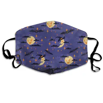 

Halloween Night Washable Reusable Mask, Cotton Anti Dust Half Face Mouth Mask For Kids Teens Men Women With Adjustable Ear