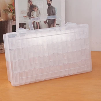 

DIY Diamond Painting Storage Square Display Case 64 Grids Plastic Cross Stitch for Household Living Room Wall Supplies