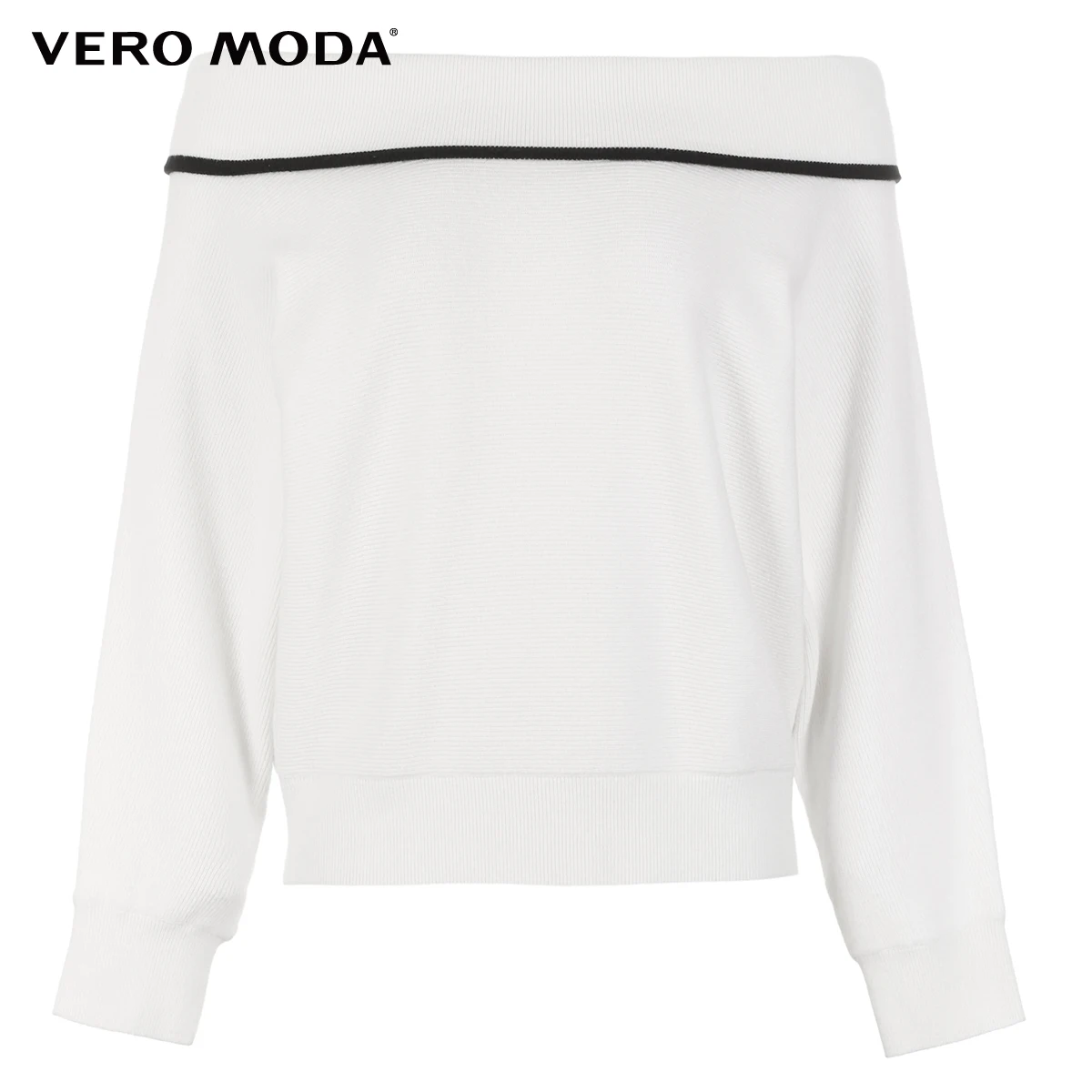 Vero Moda женский Ins стиль вырез лодочкой Присборенная Талия с заниженным плечом рукава трикотажные | 319113506