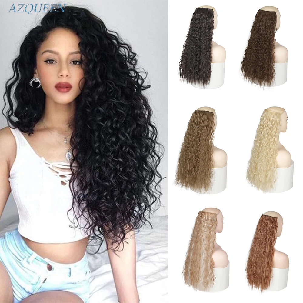 AZQUEEN Synthetic 4Pcs/set 13 clips Long Straight Hair Extensions