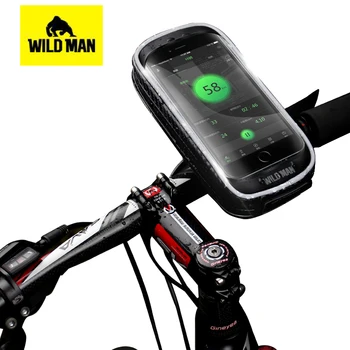 

WILD MAN Road Bicycle Bag Rainproof 5.7/6.3 Inch Phone Case Touch Screen MTB Bag Top Front Tube Bag Cycling Bike Accessories