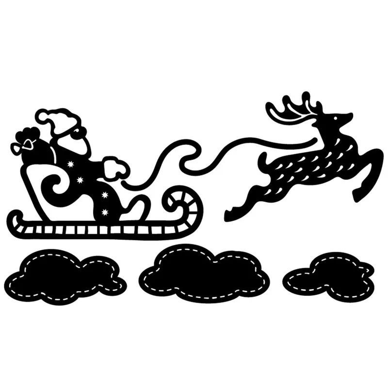 

Naifumodo Santa Claus Elk Dies Metal Cutting Dies Scrapbooking for Card Making DIY Embossing Cuts Craft Letter Dies
