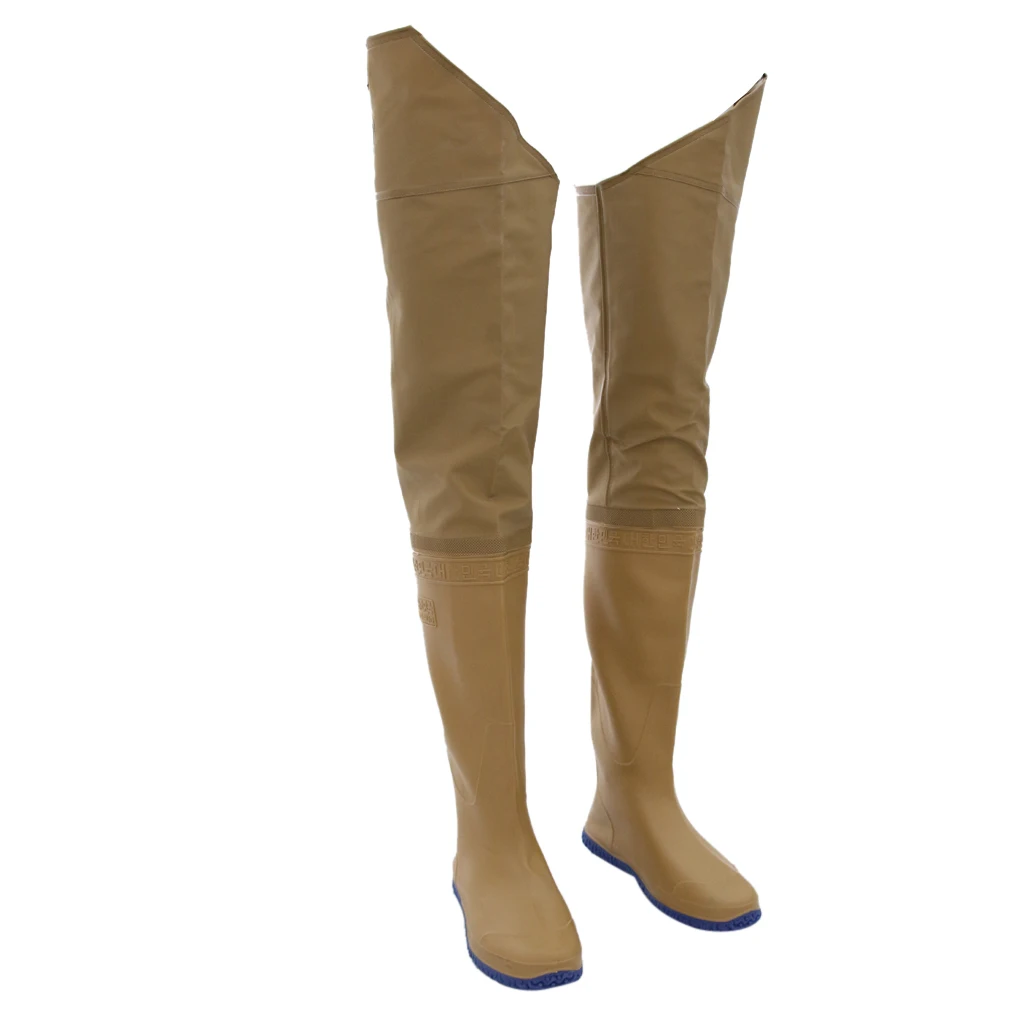 Fishing Waders Pants Rubber Fishing Trouser Waterproof Fishing Waders Boots Overalls Work Trousers w/Waders Soles Size 41-44