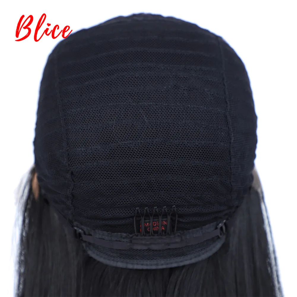 Парики из синтетических волос с короткой волнистой окантовкой, парики из натуральных черных яки, прямые парики средней части для женщин