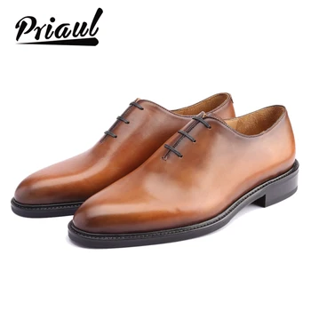 

Dress Shoes Men Genuine Leather Vintage Retro Custom Blake Handmade Office Fashion Formal Wedding Party Oxford Shoes