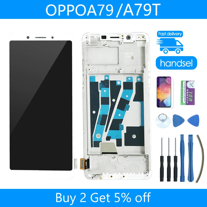 

Per OPPO A79 A79T Display LCD + Touch Screen Con Digitizer Assembly Cornice di Ricambio Testati Al 100% 2160*1080 6.0 pollici