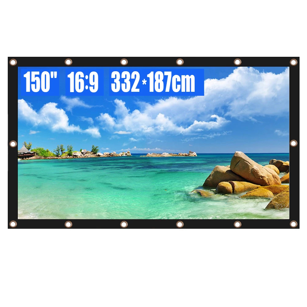 Проектор экран 150 дюймов 16:9 HD складной Анти складки портативный Проекционный