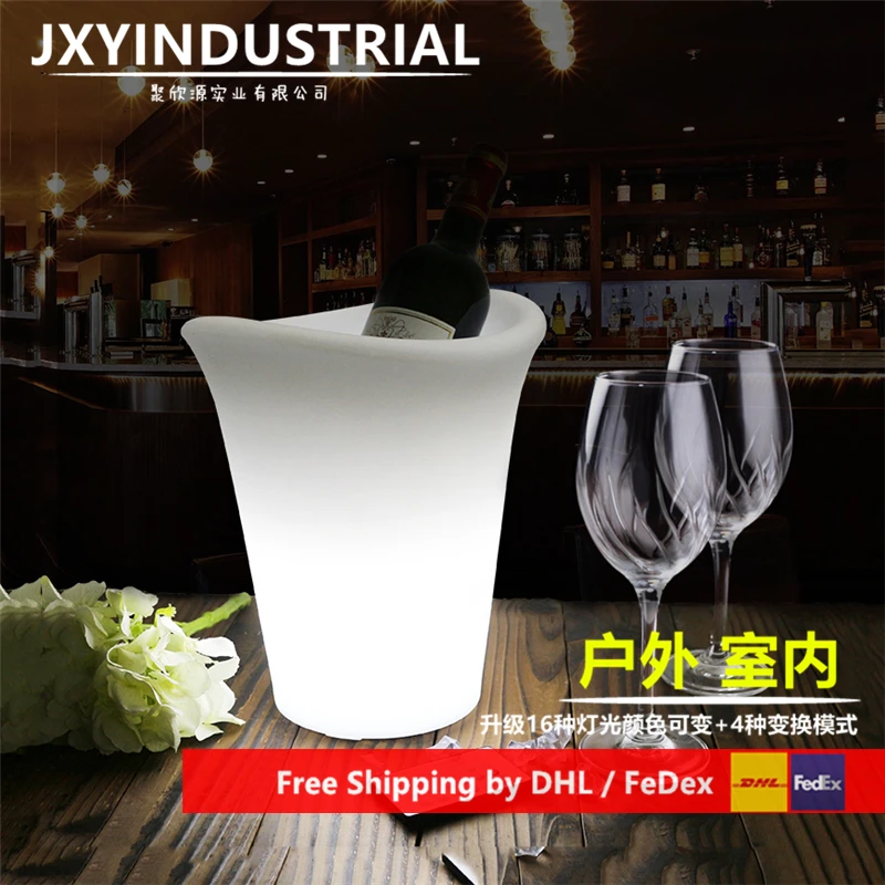 ^Cheap JXYINDUSTRIAL 16 Colors LED RGB Light Changeable Ice Bucket Champagne Wine Drinks Ice Cooler Beverage Beer Ice Buckets Bar Party