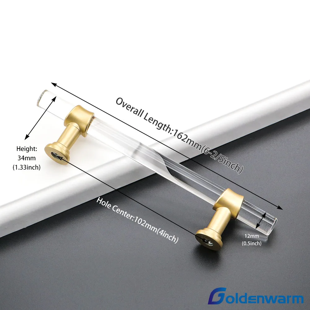 Goldenwarm Cabinet Handles Gold Modern Cabinet Pulls Decorative Drawer Pulls