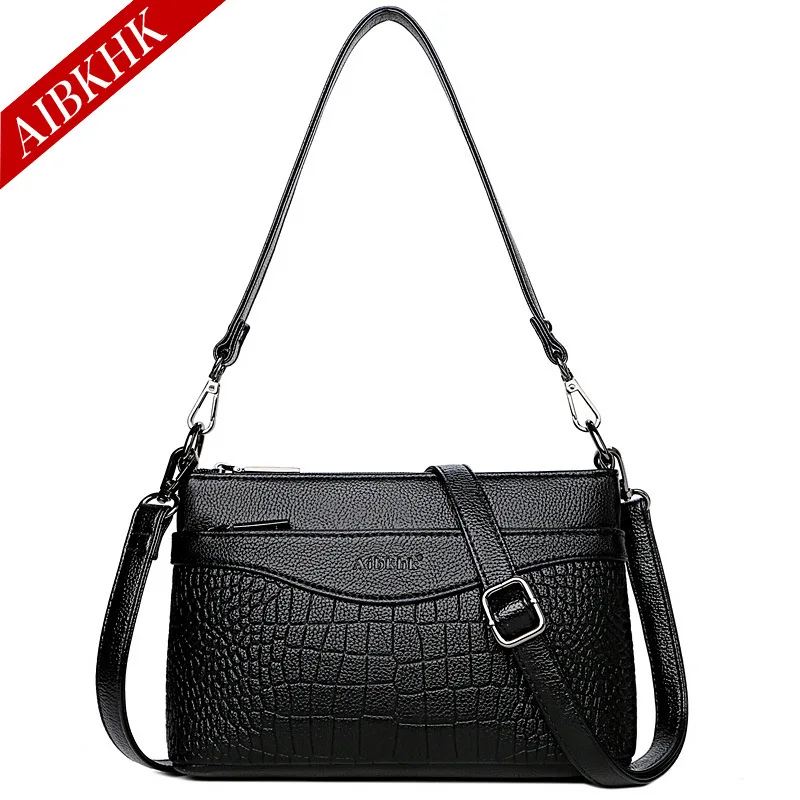 

M633 Fashion WOMEN'S Leather Bags Mommy Bag European And American Style Crocodile Pattern Shoulder Bag Middle-aged Shoulder Bag