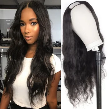 

Brazilian Body Wave U Part Wig For Black Women Human Hair Wigs Virgin Hair Natural Color 250% Density Upart Wigs Free Shipping