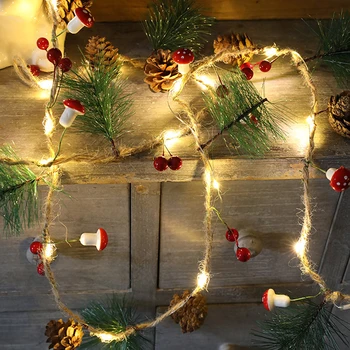 

DIY Xmas Decoration LED String Light Pine Cone Copper Wire Fairy Warm White Garland Lights For Christmas Home Wedding Party