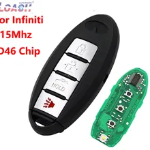 Дистанционный ключ дистанционного управления брелок 315 МГц с ID46 чип 4 кнопки для Infiniti A50L QX50 FX35 Q70L QX60 FX25 Q60 2009-2013 необработанное лезвие
