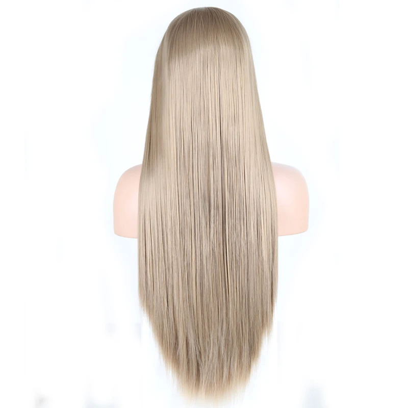 Charisma 26 дюймов длинные прямые волосы синтетические парики для женщин пепельный блонд парик на кружеве со средней частью Glueless Synhetic парики