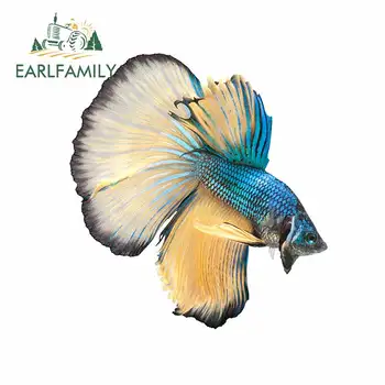 

EARLFAMILY 13cm for Blue Paradise Male Betta Fish Laptop Car Stickers Air Conditioner Decal Windshield Laptop Graphics