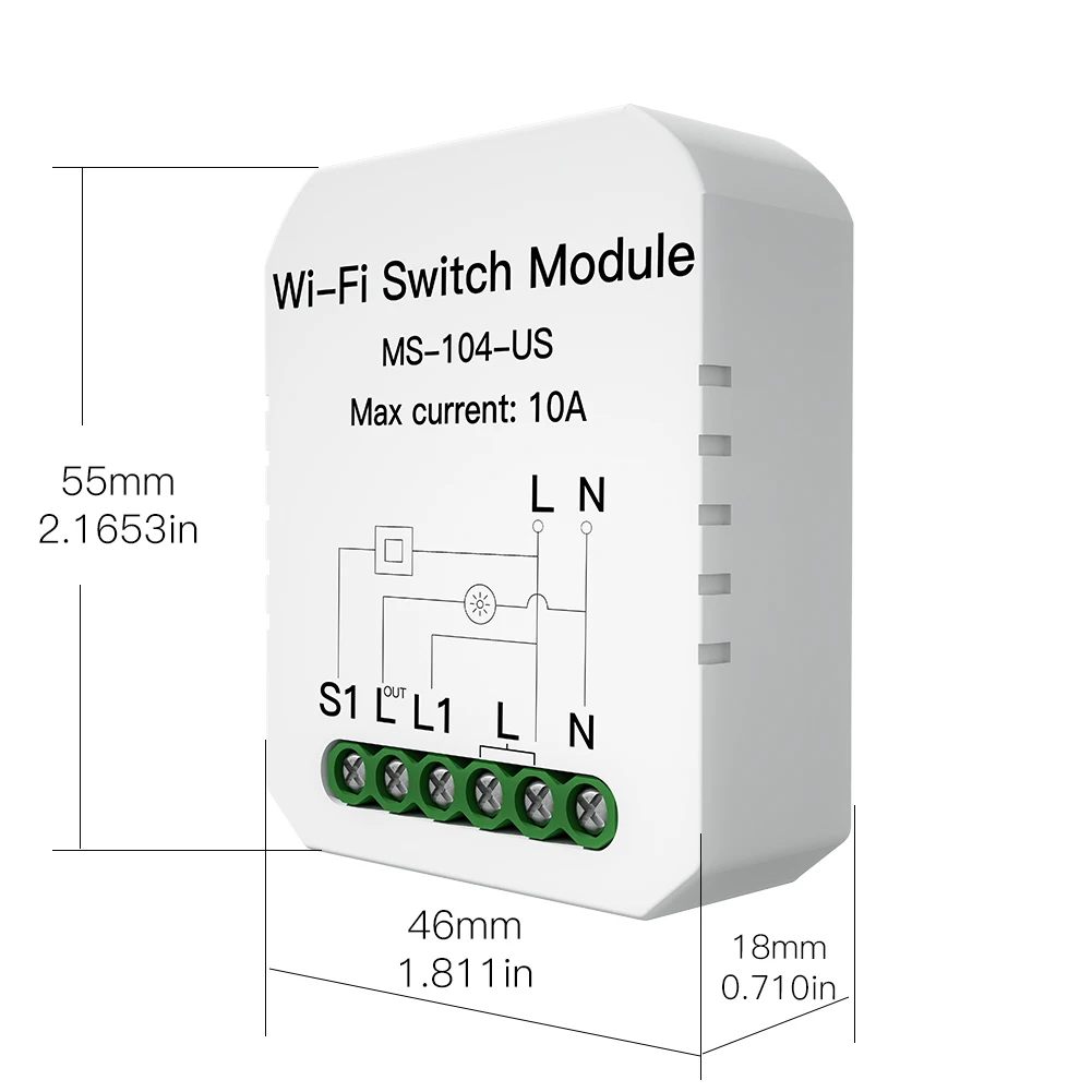 Мини DIY WiFi умный выключатель света однополюсный/3 позиционный 1 бандажный модуль