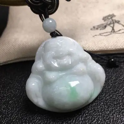 

Zheru Jewelry Natural Class A Burmese Jade Happy Buddha Pendant Jewelry Jade Jewelry Best Gift