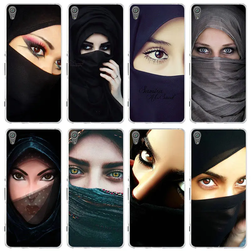 Muslim Islamic Gril Eyes Soft Phone Cases For Sony Xperia Z Z1 Z2 Z3 Z4 Z5 Compact Premium M2 M4 M5 E3 E5 T3 XA XA1 | Мобильные