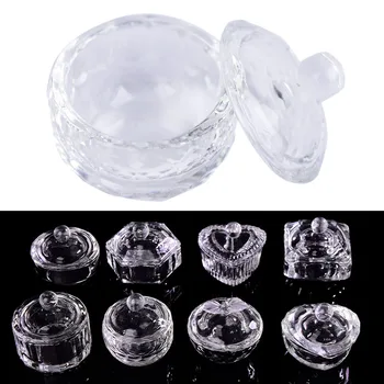 

1PC Acrylic Powder Liquid Crystal Glass Dappen Dish Lid Bowl Cup Holder Manicure Equipment Nail Tool For Nail Art