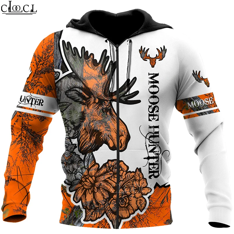 

CLOOCL Newest Popular Animal Deer Hunting 3D Print Men Women Fashion Casual Harajuku Streetwear Zipper Hoodies Casual Tops