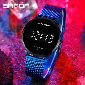 

SANDA Fashion Men Digital Watch Male Touch Screen LED Display Waterproof Casual Wristwatch For Men Clock Relogio Masculino