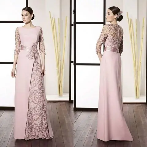 Plus Tamanho Do Laço Mãe Da Noiva Vestidos A Linha Colher Longo