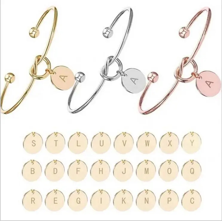 trendy 3 color Alloy 26 Letter Bracelet Snake Chain oepning Female Personality | Украшения и аксессуары