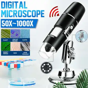 

MUSTOOL Adjustable 50x-1000x 1080P 8LED Digital Microscope WIFI Micro USB Magnifier Electronic Stereo USB Endoscope For Phone PC