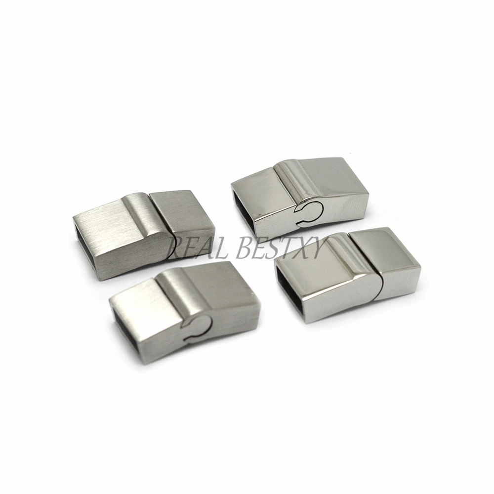 10pcs/lot engrave logo hole:10*4mm Stainless Steel Magnetic Clasp Leather Cord Clasps Retro Magnet Buckle for DIY Jewelry Making | Украшения