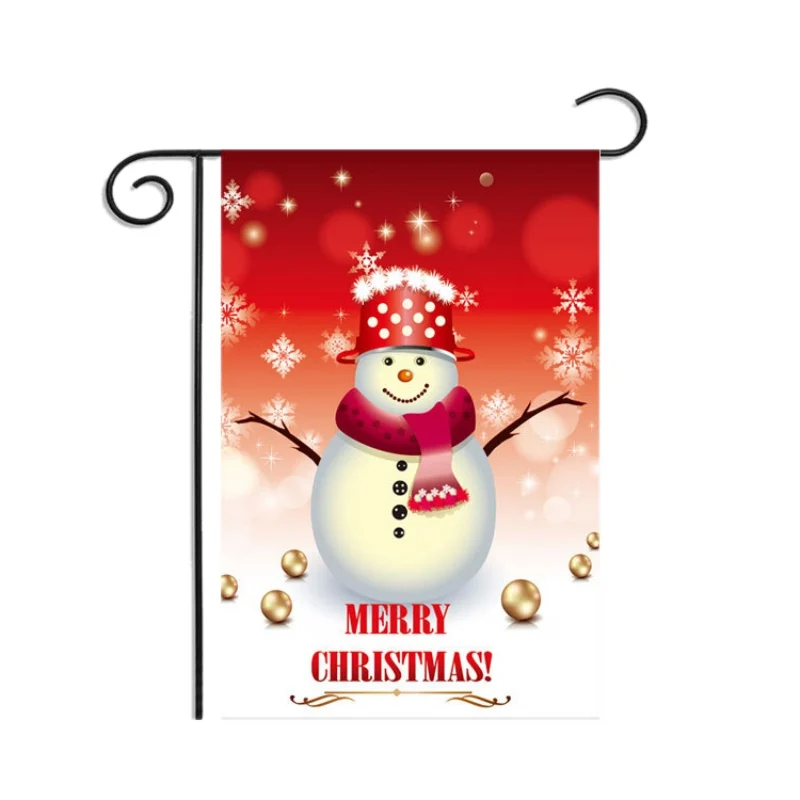 Садовые флаги Санта-Клаус Олень Снеговик узор напечатанный подвесной декоративный флаг Рождество Домашний Декор Счастливого Рождества