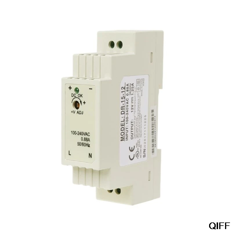 1AA700819-12V Прямая поставка& DR-15W промышленные din-рейку импульсный Питание 5V 12V 15V 24V в августе 19 - Цвет: 1AA700819-12V