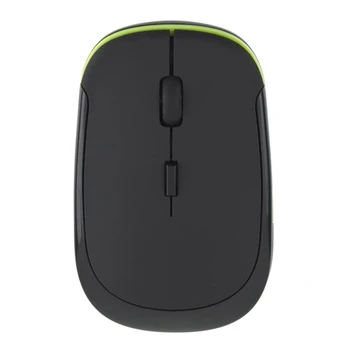 

Gaming Mouse 2.4Ghz Ultra-Thin Wireless Optical Mouse With Usb Receiver For Pc Computer Without Battery Black Plastic