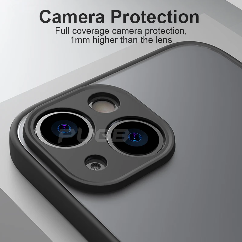 Luxury Matte Transparent Silicone Shockproof Armor Case For iPhone 13 12 11 Pro Max Mini XR X XS 6S 7 8 Plus SE 2020 Phone Cover