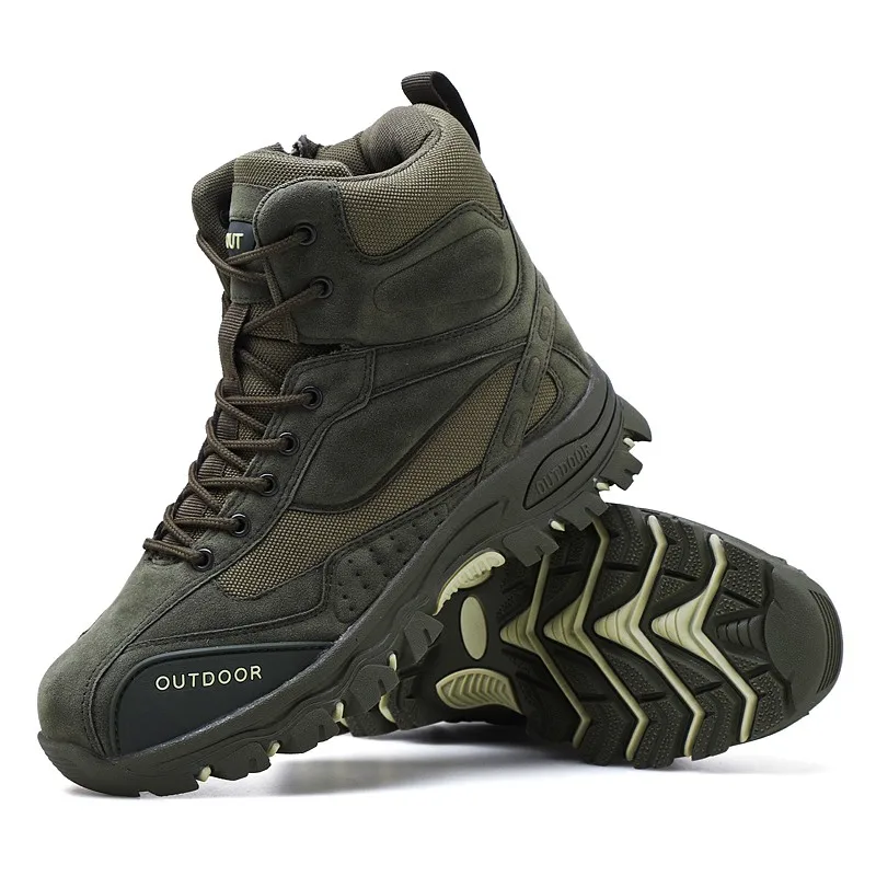 

Tactical Military Combat Boots Men Genuine Leather US Army Slip-proof Hunting Trekking Camping Mountaineering Winter Work Shoes