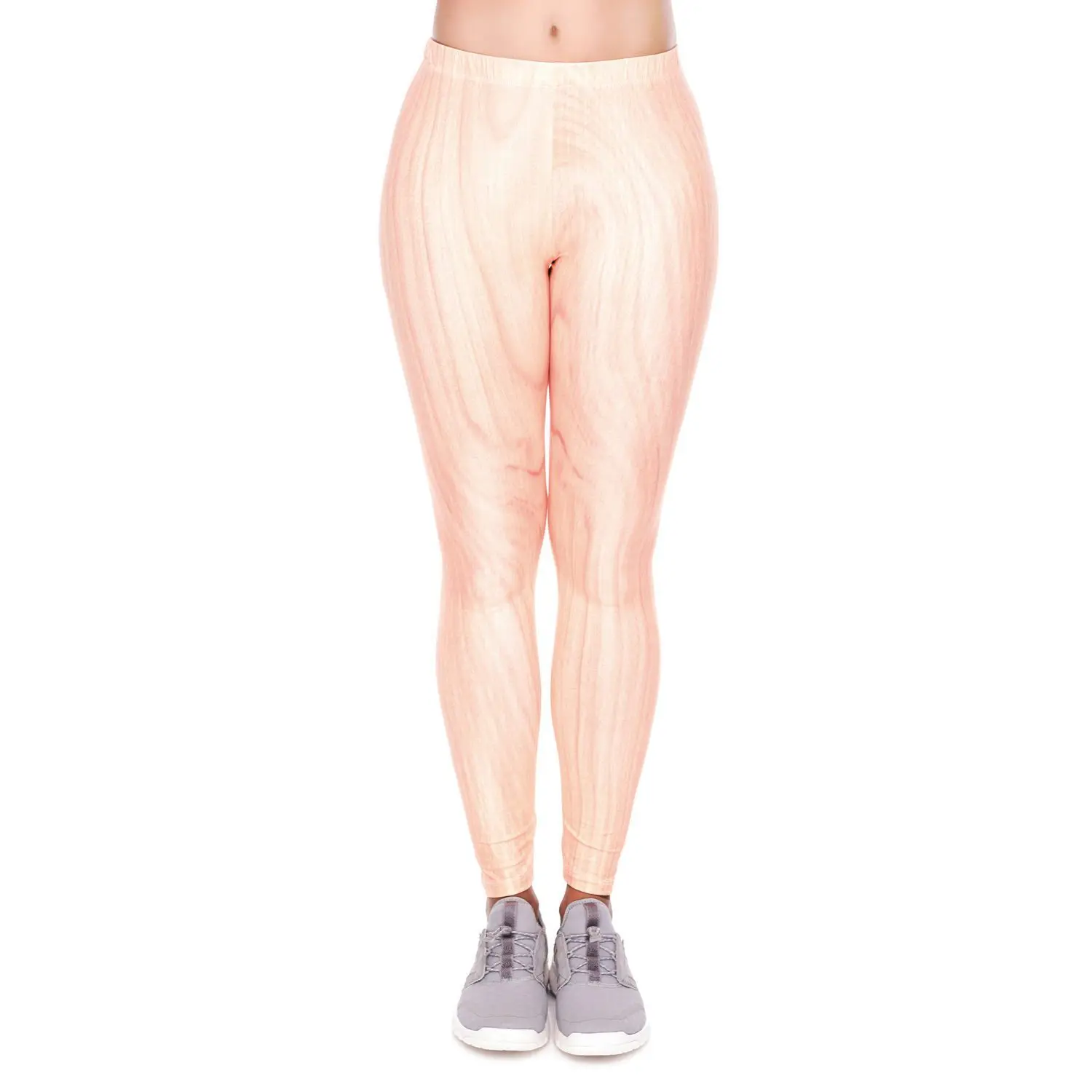 Plaid stripe European-American printed nine minute pants high-waisted sport large size leggings for women
