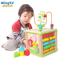 Ming Tower/Детская игрушка для нанизывания бусин, многофункциональная большая игрушка для нанизывания бусин, браслет из бисера, сундук с