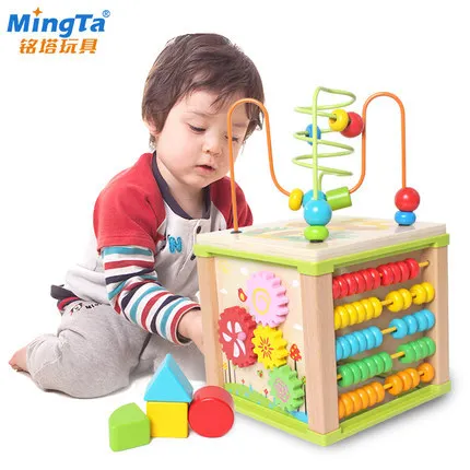

Ming Tower Baby Bead-stringing Toy Multi-functional Large Bead-stringing Toy Beaded Bracelet Treasure Chest Children 1-2-3 a Yea