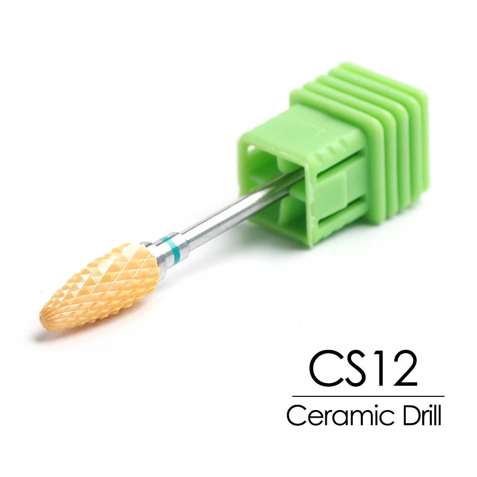 CS12 Шлифовальный керамический сверло для ногтей розовый заусенец фреза для маникюра Электрический педикюр машина съемный инструмент машина LECS3-21 - Цвет: CS12