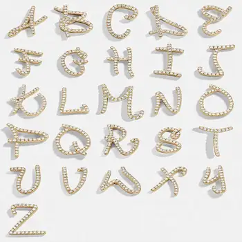 

1pair A-Z 26 Letter Rhinestone Filled Initial Stud Earrings For Women Lady's Creative Custom Name Alphabet Letter Earring