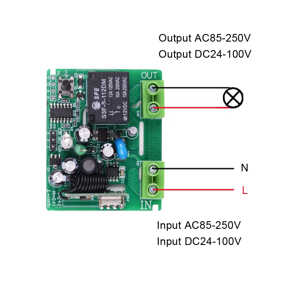 AC 110V 220V 1 CH Пульт дистанционного управления приемник беспроводной RF вкл. Выкл. Передатчик для зала спальни лампа ВКЛ. Выкл. Умный дом