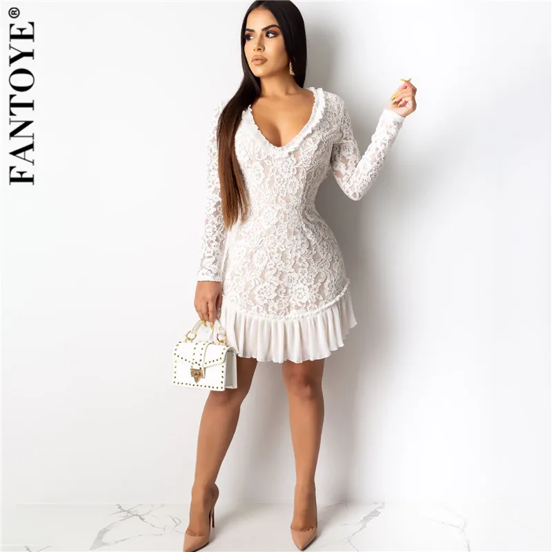FANTOYE Boho seeсквозное женское платье для вечеринки сексуальное v образный вырез