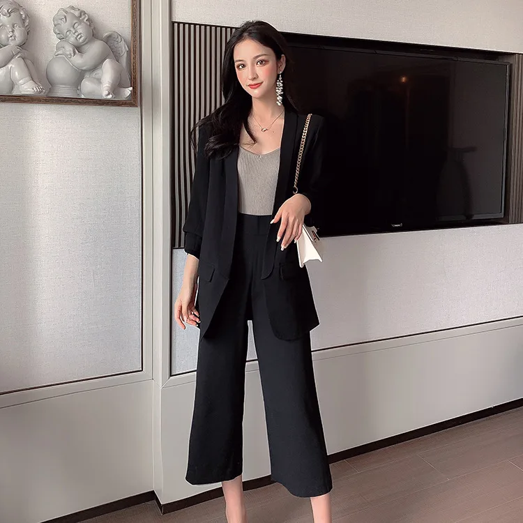 

VIDEO + Photo Shoot 9281 # Online Celebrity Two-Piece Set Small Suit Coat Women's 2019 Autumn WOMEN'S Dress Casual Suit Set