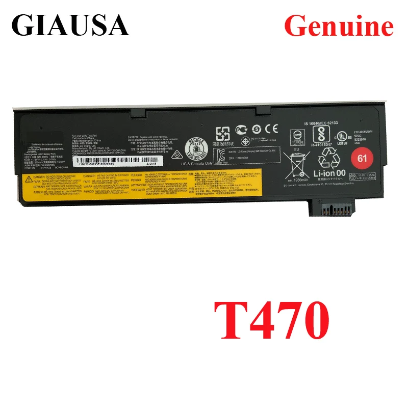 Новая лучшая батарея для ноутбука Lenovo ThinkPad T470 T480 T570 T580 P51S P52S 01AV427 01AV423 SB10K97580 61 |