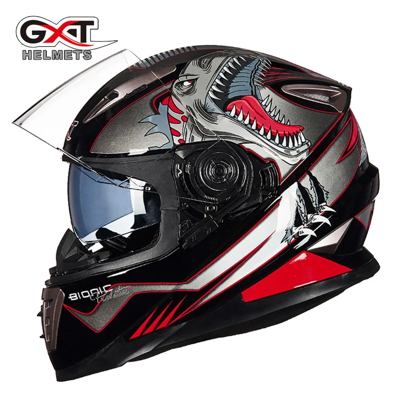 

GXT Motorcycle helmet with double lenses