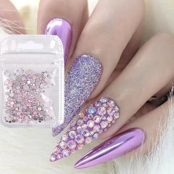 

350pcs 3D loose diamond nail gem crystal rhinestone acrylic blue green pink DIY nail decoration