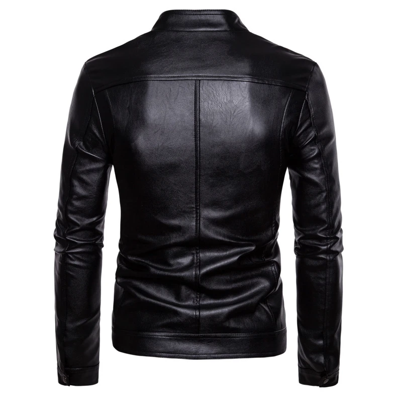 leather jacket outfit men 2021 Mens Motorcycle Jacket Autumn Winter Men New Faux PU Leather Jackets Casual Embroidery Biker Coat Zipper Fleece Jacket leather vests